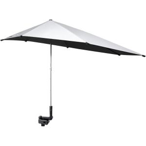 imageG4Free UPF 50 Height Adjustable Chair Umbrella with Universal Clamp for Beach Chair Golf Cart Wheelchair Stroller Bleacher Patio Lake BlueBlackSilver
