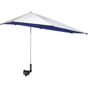 imageG4Free UPF 50 Height Adjustable Chair Umbrella with Universal Clamp for Beach Chair Golf Cart Wheelchair Stroller Bleacher Patio Lake BlueTelescopicBlue