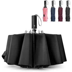 imageG4Free UPF 50 UV Protection 54 Inch Large Reverse Travel Umbrella 10 Ribs Windproof Compact Sun Blocking Inverted Car Umbrellas Automatic Open Close Lake BlueSilverBlack