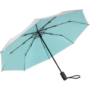 imageG4Free UPF 50 UV Protection Large Travel Umbrella 4246 Inch Auto Open Close Windproof Sun Blocking UmbrellaLake BlueSilver