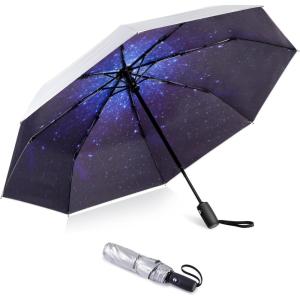 imageG4Free UPF 50 UV Protection Large Travel Umbrella 4246 Inch Auto Open Close Windproof Sun Blocking UmbrellaStarrySilver