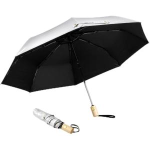 imageG4Free UPF 50 UV Protection Travel Sun Umbrella Compact 42 Inch Small UV Blocking SPF Umbrella Auto Open CloseBlack