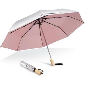 imageG4Free UPF 50 UV Protection Travel Sun Umbrella Compact 42 Inch Small UV Blocking SPF Umbrella Auto Open ClosePink