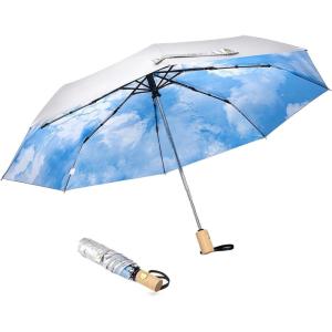 imageG4Free UPF 50 UV Protection Travel Sun Umbrella Compact 42 Inch Small UV Blocking SPF Umbrella Auto Open CloseSky