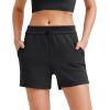 imageG4Free Athletic Shorts for Women Shockcord Sweat Shorts Summer Casual Lounge Shorts with Pockets Smoofit Modal SoftBlack