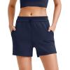 imageG4Free Athletic Shorts for Women Shockcord Sweat Shorts Summer Casual Lounge Shorts with Pockets Smoofit Modal SoftDark Blue