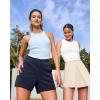 imageG4Free Athletic Shorts for Women Shockcord Sweat Shorts Summer Casual Lounge Shorts with Pockets Smoofit Modal SoftDark Blue