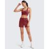 imageG4Free Athletic Shorts for Women Shockcord Sweat Shorts Summer Casual Lounge Shorts with Pockets Smoofit Modal SoftDark Burgundy