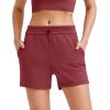 imageG4Free Athletic Shorts for Women Shockcord Sweat Shorts Summer Casual Lounge Shorts with Pockets Smoofit Modal SoftDark Burgundy