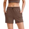 imageG4Free Athletic Shorts for Women Shockcord Sweat Shorts Summer Casual Lounge Shorts with Pockets Smoofit Modal SoftDark Coffee
