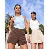 imageG4Free Athletic Shorts for Women Shockcord Sweat Shorts Summer Casual Lounge Shorts with Pockets Smoofit Modal SoftDark Coffee