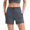 imageG4Free Athletic Shorts for Women Shockcord Sweat Shorts Summer Casual Lounge Shorts with Pockets Smoofit Modal SoftDark Grey