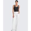 imageG4Free BareFeel Built in Bra Workout Tank Tops Removable Padded Longline Sports Bras Waist Length Athletic TanksBlack