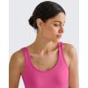 imageG4Free BareFeel Built in Bra Workout Tank Tops Removable Padded Longline Sports Bras Waist Length Athletic TanksHot Pink