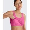 imageG4Free BareFeel Built in Bra Workout Tank Tops Removable Padded Longline Sports Bras Waist Length Athletic TanksHot Pink