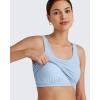 imageG4Free BareFeel Built in Bra Workout Tank Tops Removable Padded Longline Sports Bras Waist Length Athletic TanksLight Denim