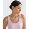 imageG4Free BareFeel Built in Bra Workout Tank Tops Removable Padded Longline Sports Bras Waist Length Athletic TanksPink