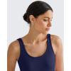 imageG4Free BareFeel Built in Bra Workout Tank Tops Removable Padded Longline Sports Bras Waist Length Athletic TanksRoyal Blue