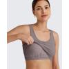 imageG4Free BareFeel Built in Bra Workout Tank Tops Removable Padded Longline Sports Bras Waist Length Athletic TanksTaupe