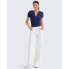 imageG4Free BareFeel Womens Workout Tops Short Sleeve Half Zip Slim Fit Athletic Shirts Gym Running Yoga Slight Crop TshirtsRoyal Blue