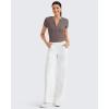 imageG4Free BareFeel Womens Workout Tops Short Sleeve Half Zip Slim Fit Athletic Shirts Gym Running Yoga Slight Crop TshirtsTaupe