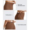 imageG4Free BareFeel Yoga Pants for Women Seamless Waistband Yoga Leggings Workout Biker Leggings with Pockets 25quot 27quot 29quotDark Coffee