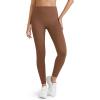imageG4Free BareFeel Yoga Pants for Women Seamless Waistband Yoga Leggings Workout Biker Leggings with Pockets 25quot 27quot 29quotDark Coffee