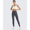 imageG4Free BareFeel Yoga Pants for Women Seamless Waistband Yoga Leggings Workout Biker Leggings with Pockets 25quot 27quot 29quotDark Gray
