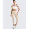 imageG4Free BareFeel Yoga Pants for Women Seamless Waistband Yoga Leggings Workout Biker Leggings with Pockets 25quot 27quot 29quotDeep Grey
