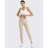 imageG4Free BareFeel Yoga Pants for Women Seamless Waistband Yoga Leggings Workout Biker Leggings with Pockets 25quot 27quot 29quotLight Khaki