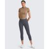 imageG4Free BareFeel Yoga Pants for Women Seamless Waistband Yoga Leggings Workout Biker Leggings with Pockets 25quot 27quot 29quotLight Khaki