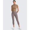 imageG4Free BareFeel Yoga Pants for Women Seamless Waistband Yoga Leggings Workout Biker Leggings with Pockets 25quot 27quot 29quotTaupe