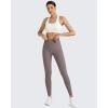 imageG4Free BareFeel Yoga Pants for Women Seamless Waistband Yoga Leggings Workout Biker Leggings with Pockets 25quot 27quot 29quotTaupe