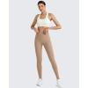 imageG4Free BareFeel Yoga Pants for Women Seamless Waistband Yoga Leggings Workout Biker Leggings with Pockets 25quot 27quot 29quotToffee