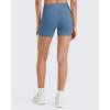imageG4Free Barefeel Biker Shorts Women Tummy Control High Waisted No Front Seam Workout Gym Shorts with Pockets 4quot 6quot 8quotBlue Gray