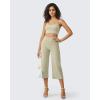 imageG4Free Capri Pants for Women Wide Leg Yoga Dress Cropped Pants Capri Leggings with Pockets for Casual SummerApricot