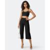 imageG4Free Capri Pants for Women Wide Leg Yoga Dress Cropped Pants Capri Leggings with Pockets for Casual SummerBlack
