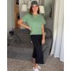 imageG4Free Capri Pants for Women Wide Leg Yoga Dress Cropped Pants Capri Leggings with Pockets for Casual SummerBlack