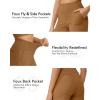 imageG4Free Capri Pants for Women Wide Leg Yoga Dress Cropped Pants Capri Leggings with Pockets for Casual SummerCoca Mocha