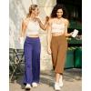 imageG4Free Capri Pants for Women Wide Leg Yoga Dress Cropped Pants Capri Leggings with Pockets for Casual SummerCoca Mocha