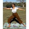 imageG4Free Capri Pants for Women Wide Leg Yoga Dress Cropped Pants Capri Leggings with Pockets for Casual SummerDark Coffee