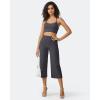 imageG4Free Capri Pants for Women Wide Leg Yoga Dress Cropped Pants Capri Leggings with Pockets for Casual SummerDark Grey