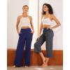 imageG4Free Capri Pants for Women Wide Leg Yoga Dress Cropped Pants Capri Leggings with Pockets for Casual SummerDark Grey