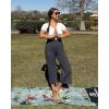 imageG4Free Capri Pants for Women Wide Leg Yoga Dress Cropped Pants Capri Leggings with Pockets for Casual SummerDark Grey