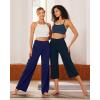 imageG4Free Capri Pants for Women Wide Leg Yoga Dress Cropped Pants Capri Leggings with Pockets for Casual SummerDark Navy