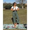imageG4Free Capri Pants for Women Wide Leg Yoga Dress Cropped Pants Capri Leggings with Pockets for Casual SummerGrey Sage