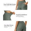 imageG4Free Capri Pants for Women Wide Leg Yoga Dress Cropped Pants Capri Leggings with Pockets for Casual SummerGrey Sage