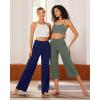 imageG4Free Capri Pants for Women Wide Leg Yoga Dress Cropped Pants Capri Leggings with Pockets for Casual SummerGrey Sage