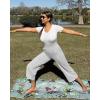 imageG4Free Capri Pants for Women Wide Leg Yoga Dress Cropped Pants Capri Leggings with Pockets for Casual SummerLight Grey