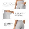 imageG4Free Capri Pants for Women Wide Leg Yoga Dress Cropped Pants Capri Leggings with Pockets for Casual SummerLight Grey